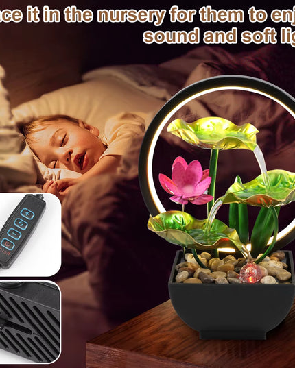 Fortune Fountain - Tabletop Water USB Powered Relaxation indoor waterfall fountain with lights