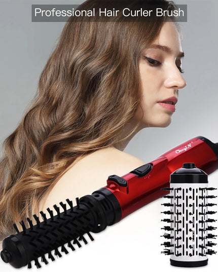 2 in 1 Auto-Rotating Hair Dryer Brush, Curling, Straightening Styling round Dryer Volumizer