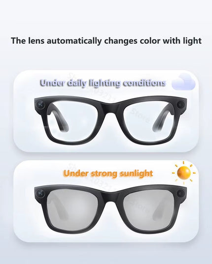 800W Pixel Intelligent Glasses G300 AI HD Shooting, Video Recording,Voice Call, pictures, Translation Auto Tinting Smart Glasses