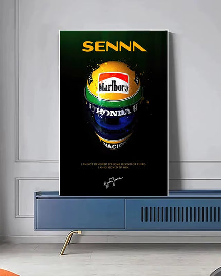 Modern F1 Racing legend "senna" Canvas Posters art -50x70cm (no frame)