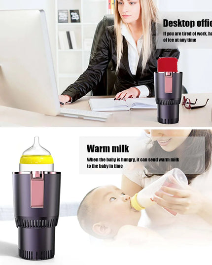 12V Electric 2 in 1 Car Heating and Cooling Cup with Digital Display 