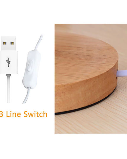 Wooden aesthetic USB powered table Night lamp