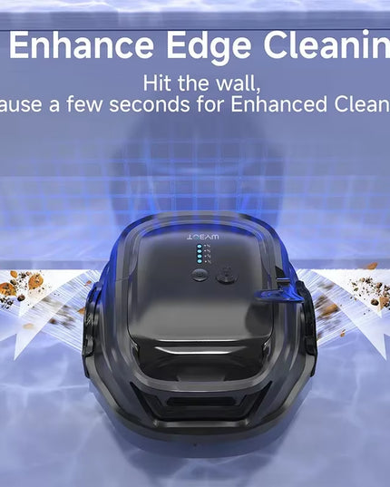 Smart wireless Swimming Pools Vacuum Cleaner, Robot Auto-Parking Dual-Layer Filtration with 120Mins Running Time