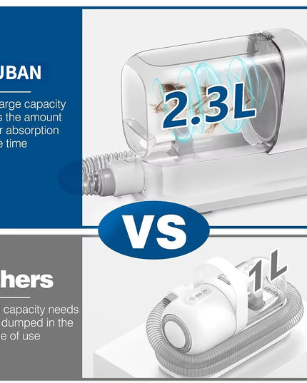 Pets Grooming Vacuum cleaning Kit with 2.3L Capacity and many different brush heads perfect for dogs and cats