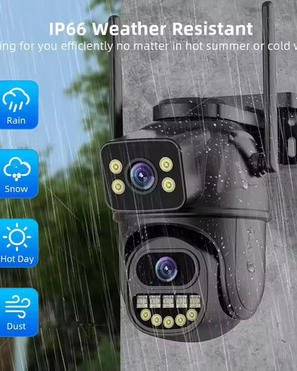 Waterproof 4K 8MP Wifi Surveillance Camera with night vision ,Ai Human Detect, Dual Lens, 4X Digital Zoom, Outdoor Security PTZ IP Cameras