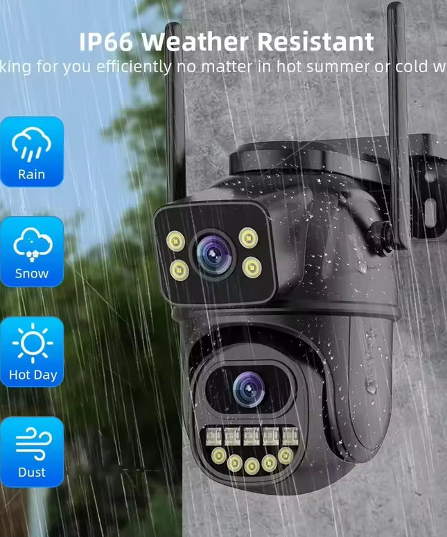 Waterproof 4K 8MP Wifi Surveillance Camera with night vision ,Ai Human Detect, Dual Lens, 4X Digital Zoom, Outdoor Security PTZ IP Cameras