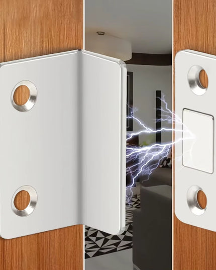 1Pair Magnetic Door Latch-Invisible Strong Adhesion, Drill-Free Mount, Seamless Release- for doors, Cabinets, Sliding Doors