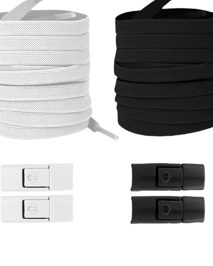 Elastic Shoe lace tying clips, no more tying, for Kids & Adult 8MM Widened Flat Shoelace 