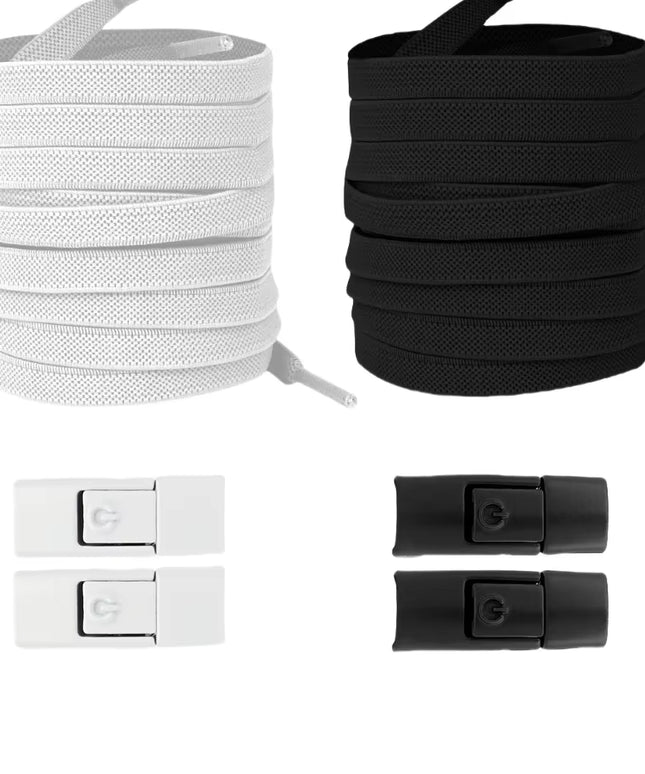 Elastic Shoe lace tying clips, no more tying, for Kids & Adult 8MM Widened Flat Shoelace 