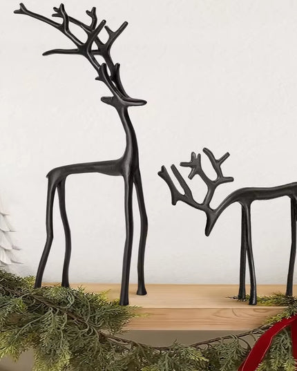Aesthetic and Modern Reindeer Resist Black Finish Statue art decoration (best to buy and match both)