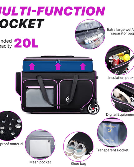 Large-Capacity Multi-use Closet Style Carry-On Luggage Bag with clothes hanger stand 