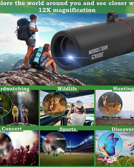 3000X25 Long Range HD Professional Monocular ,Mini Portable Telescope for Outdoor Camping and Hunting