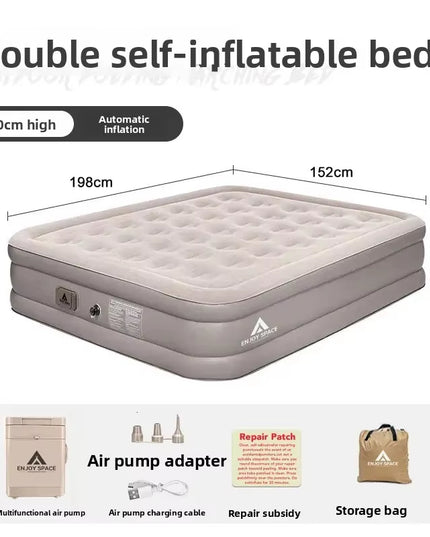 Single & Double PVC Self Inflatable and deflatable Sleeping thickened Air Mattress with Built-In Pump 