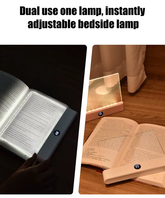 Slight zoomed LED Flat Panel Night Reading USB light with 3 different dimmable warm light for Eye Protection & easy reading