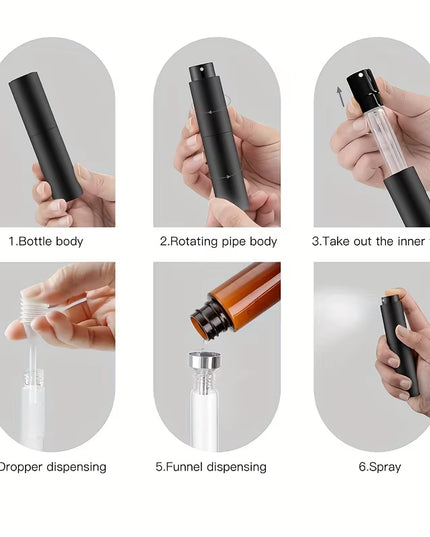 Mini 3pcs 10Ml Travel Perfume Spray bottle set , Refillable Cologne Container- glass bottle