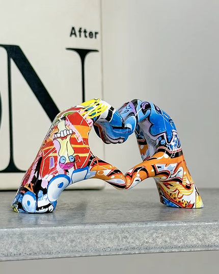 Graffiti design Hand Heart Gesture art decoration 