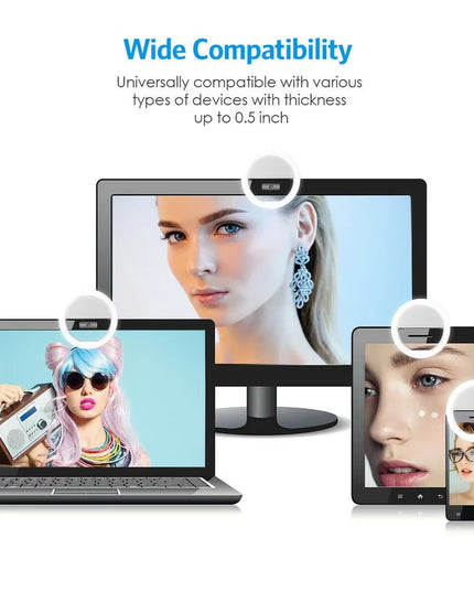 Small portable USB Charge LED Selfie Ring Lightweight Lamp for ios , android , tablets , laptops or computers