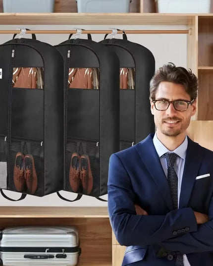 Hanging Traveling zipper closed foldable clothes bag suitable for ( Dress/ suits / coats) + extra storage for shoes and shirts