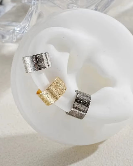 15 Pcs Set of Hollow Leaf Design Clip on Earrings, Zinc Alloy simple classic Jewelry 