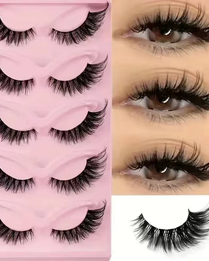 5 Pairs Cat Eye Makeup Lashes Faux Eyelashes