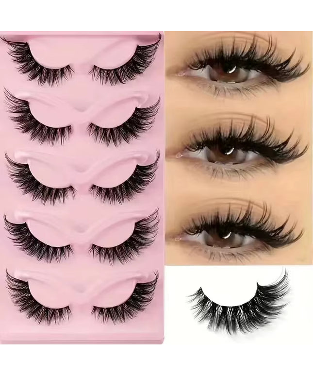 5 Pairs Cat Eye Makeup Lashes Faux Eyelashes