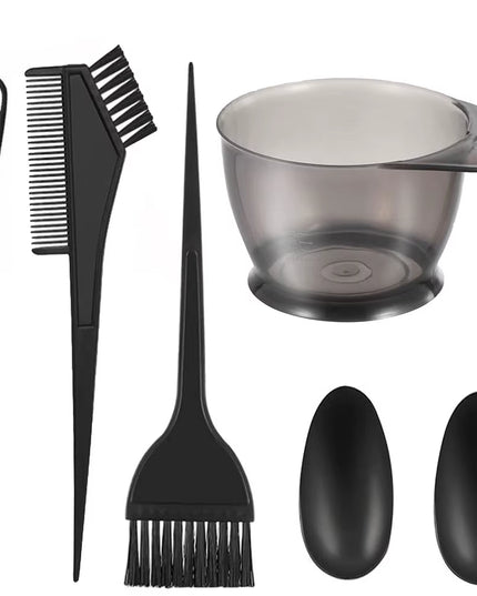 6Pcs Set Professional Hair Coloring Kit for Barber Salon and Home Use 