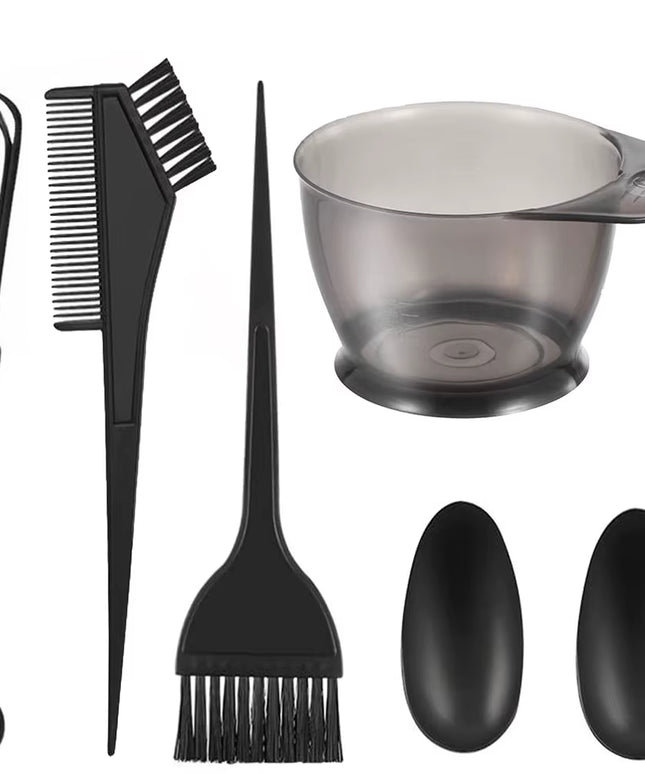 6Pcs Set Professional Hair Coloring Kit for Barber Salon and Home Use 