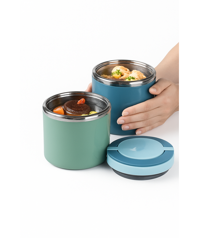 HOTMEALS - Thermal Insulated Stainless Steel Lunch Box for food & soup. 630/1000Ml