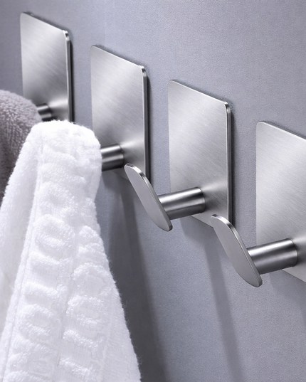 Multipurpose 8Pcs Stainless strong Adhesive Wall Hook , hanger (kitchen rugs , bathroom towels,..)