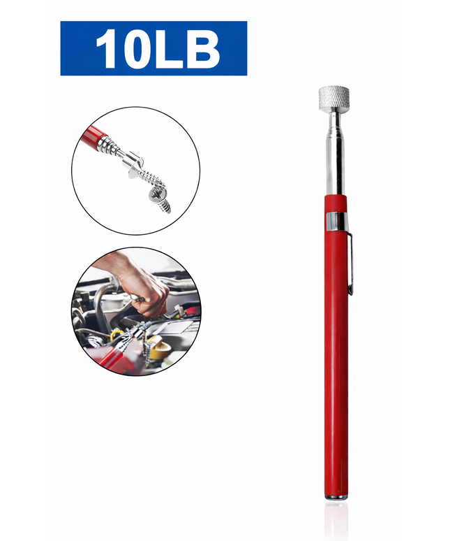 10LB /55G Magnetic Retractable Pickup Suction Iron Rod, Multifunctional Extractor Clip for Automotive Repair, electrical works