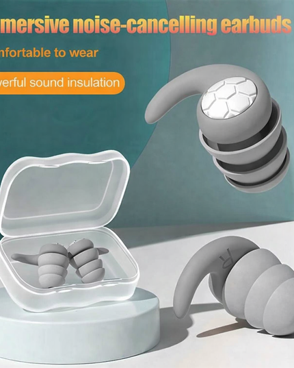 Multi use Pair of Soft Silicone Earplugs for Noise Cancellation in noisy places , swimming , Comfortable to Wear for sleeping