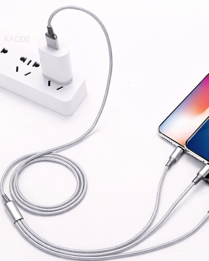 3 different head in 1 USB Fast Charging Cable cord  