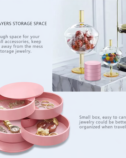 4 Layers Rotating Jewellery / accessories Storage Box 