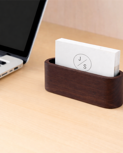 Decorative Wooden Business Card Holder 