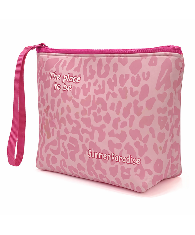 women's Leopard Pattern Makeup Bag Zip-Up Clutch ,Toiletry Bag 