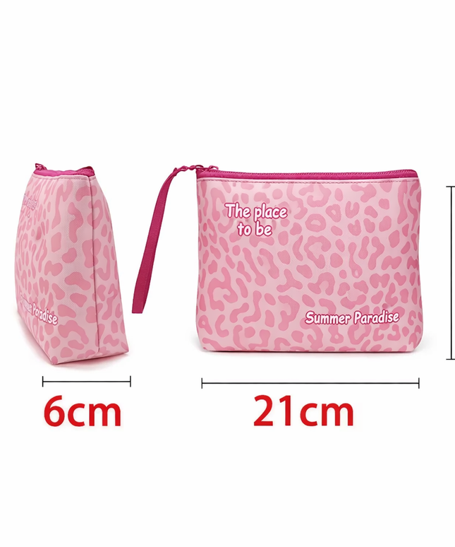 women's Leopard Pattern Makeup Bag Zip-Up Clutch ,Toiletry Bag 