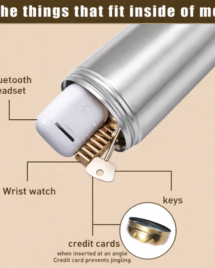 Stainless Steel Tumbler Safe Diversion Bottle Can with a Food Grade Smell Proof Bag Bottom Unscrews to Store