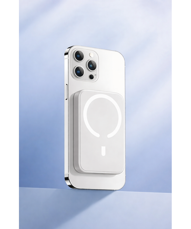 50000Mah Portable Magnetic Wireless Fast Charging Power Bank PD 22.5W- White color