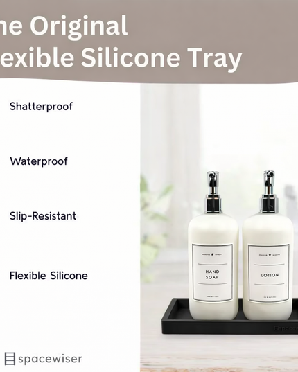 Silicone organizing Tray for Bathroom Countertops, kitchen, bedside accessories tray- (S & L)