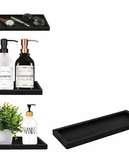 Silicone organizing Tray for Bathroom Countertops, kitchen, bedside accessories tray- (S & L)