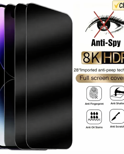 3 PCS Anti-Spy and glass protector Glass for iphone 17 & 17 Pro 