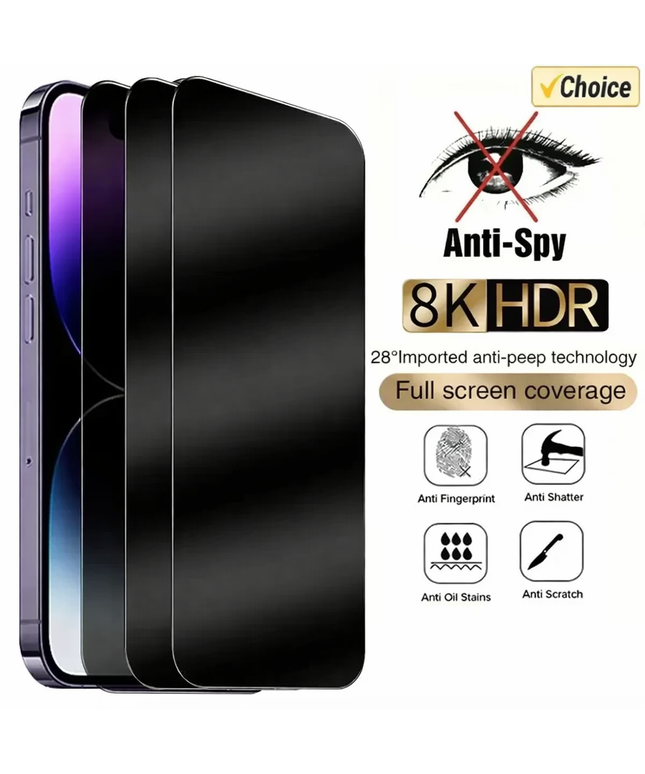 3 PCS Anti-Spy and glass protector Glass for iphone 17 & 17 Pro 