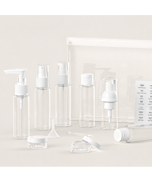 11Pcs Set Travel Bottle Set 60Ml Refillable Bottle Soft Plastic for Lotion, cream ,Shampoo 