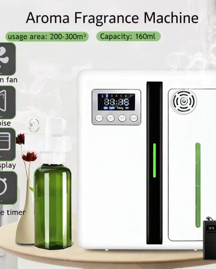 Smart wall mountable Bluetooth app controlled Fragrance Diffuser Air Freshener with Coverage 300M³ Room for Essential Oil 