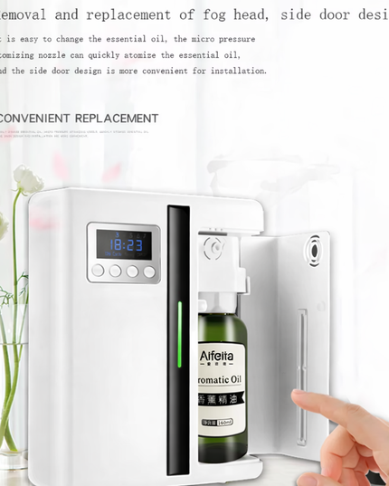 Smart wall mountable Bluetooth app controlled Fragrance Diffuser Air Freshener with Coverage 300M³ Room for Essential Oil 