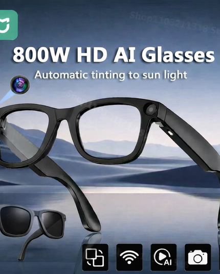 800W Pixel Intelligent Glasses G300 AI HD Shooting, Video Recording,Voice Call, pictures, Translation Auto Tinting Smart Glasses
