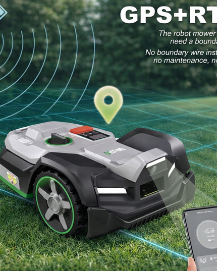 Smart Automatic waterproof Lawn Mower with GPS and app control, +1600 square meters and & no boundary wire !