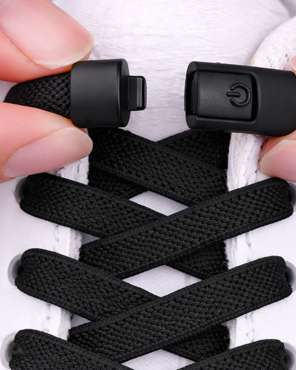 Elastic Shoe lace tying clips, no more tying, for Kids & Adult 8MM Widened Flat Shoelace 