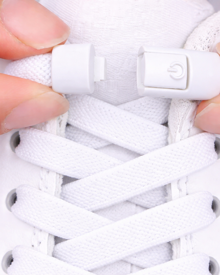 Elastic Shoe lace tying clips, no more tying, for Kids & Adult 8MM Widened Flat Shoelace 