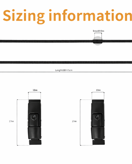 Elastic Shoe lace tying clips, no more tying, for Kids & Adult 8MM Widened Flat Shoelace 